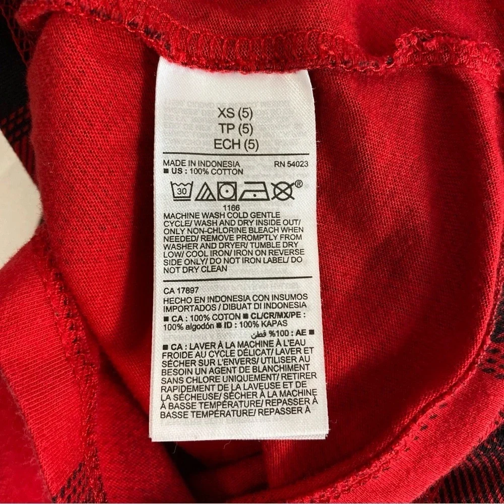 Old Navy Red Buffalo Check Plaid Tiered Ruffled Dress